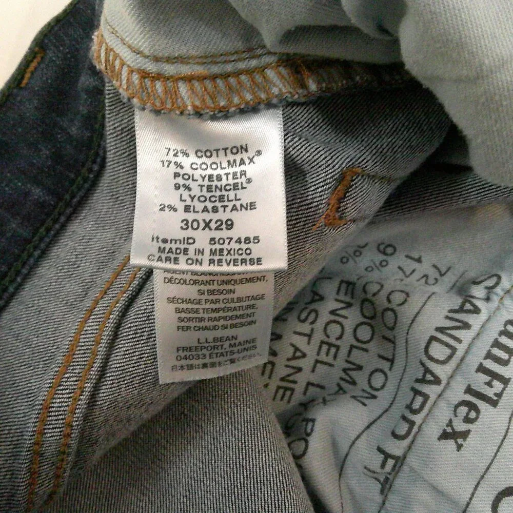L.L. Bean Standard Fit Bean Flex Retro Classic Preppy Casual Jeans 30 X 29 - Picture 7 of 9